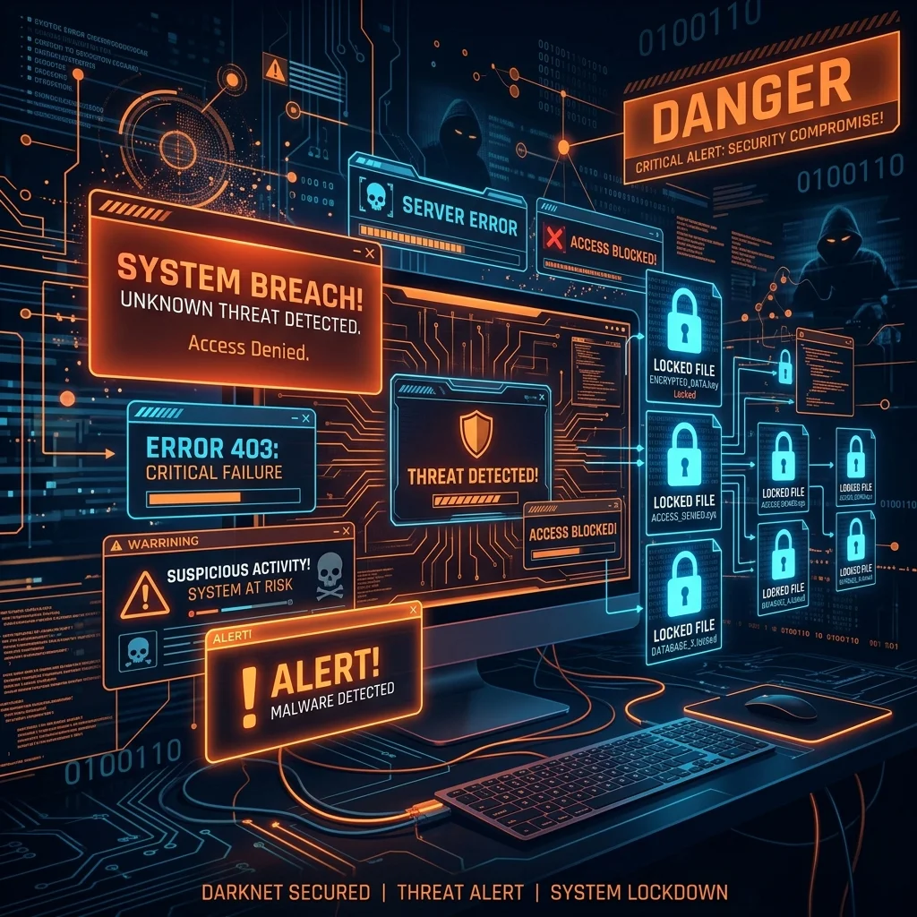 Ventanas emergentes de error y alertas de malware